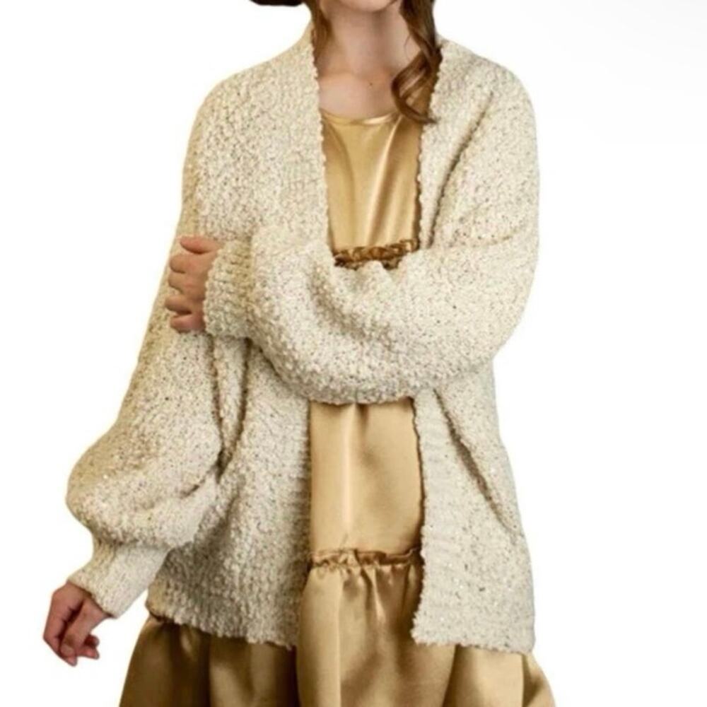 Joyfolie Mia Joy Cassandre Cardigan in Oat Girl's Size 12